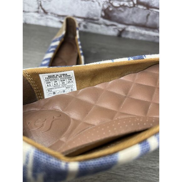 Reef Bochica 2 Canvas Blue White Pointed Toe Ballet Flats Women Sz 8.5M US/39EU - Picture 8 of 16